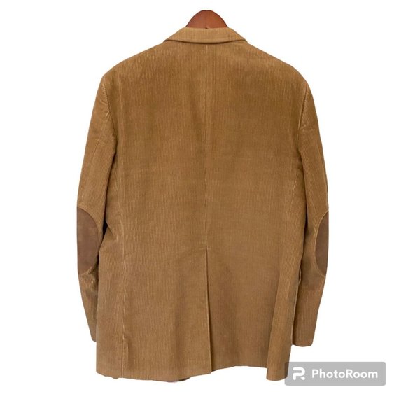 Garrison Park Men's 46R Vintage Tan Brown Corduroy Blazer W/ Elbow Patches - Picture 2 of 11